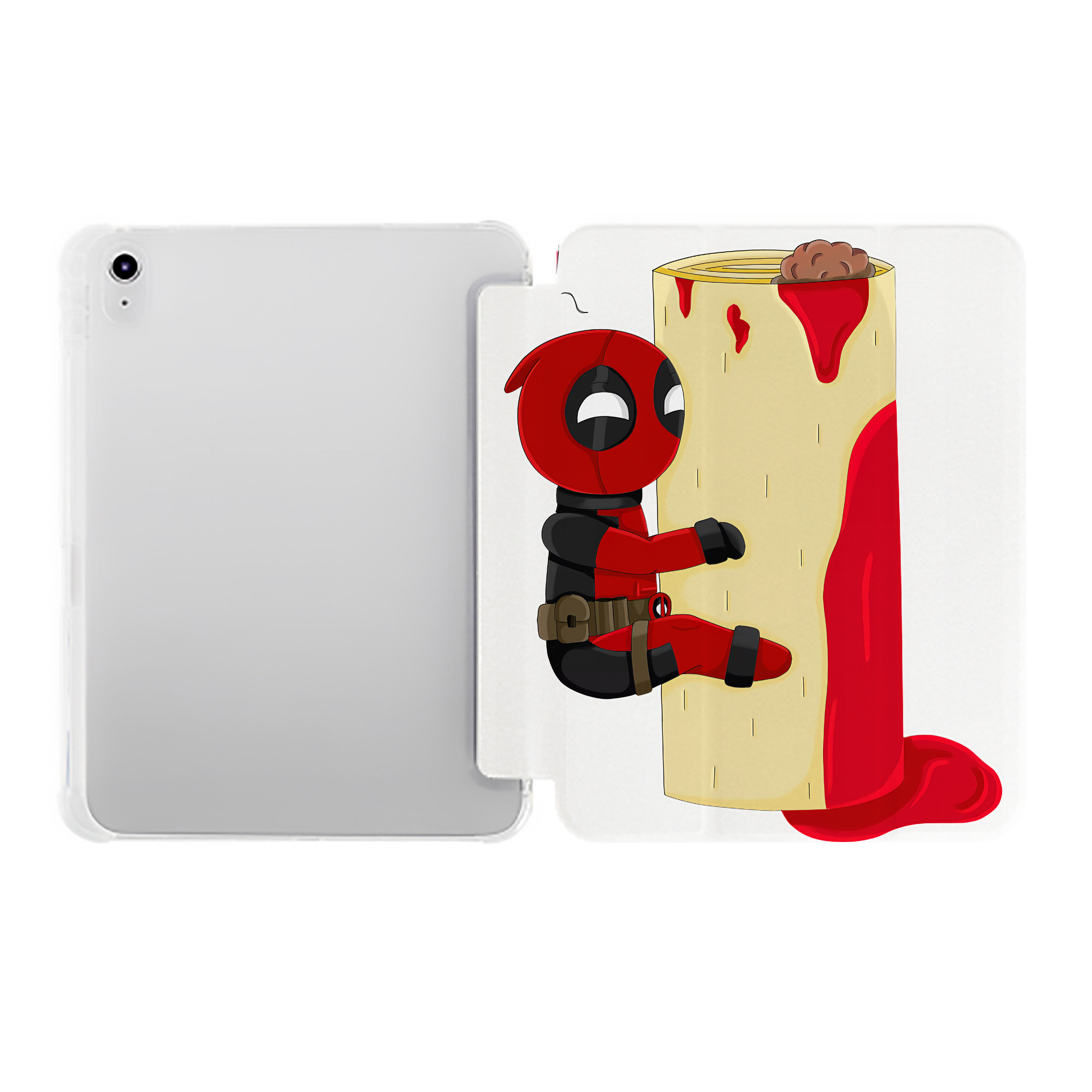 （画像用） Deadpool デッドプール IPad ケース ペン収納付き 三つ折りスタンド PUレザー×シリコン 対応機種9.5/10.5/10.9インチ